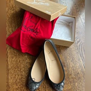 Christian Louboutin Sonietta Flat Glitter size 7.5
